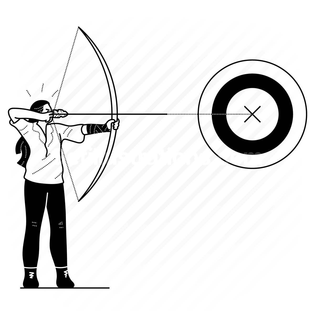 archery, bow, arrow, target, aim, outdoors, activity, sport